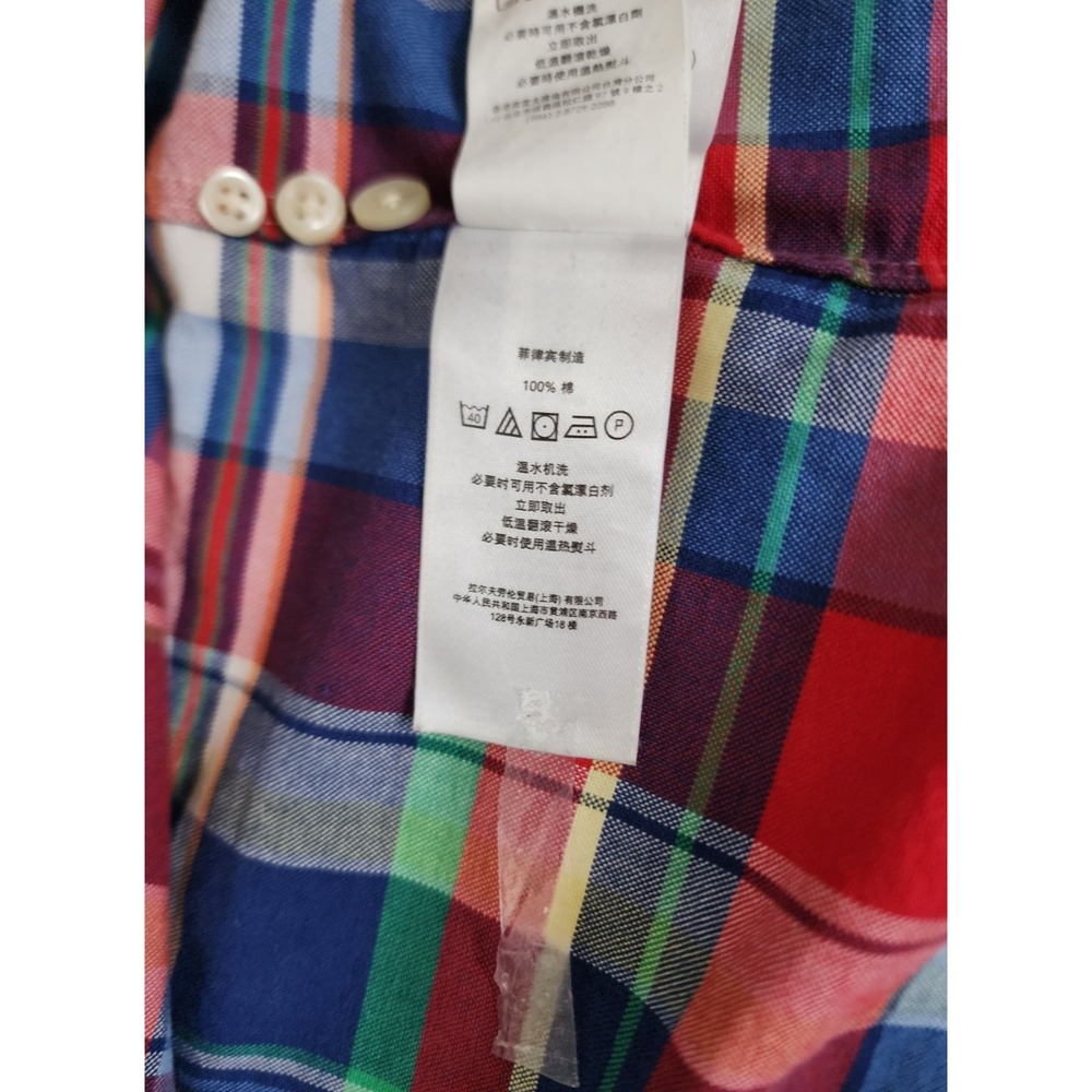 Ralph Lauren Men's Red/Multicolor Plaid Button-Up Long Sleeve Shirt Size XL/TG - Picture 9 of 16
